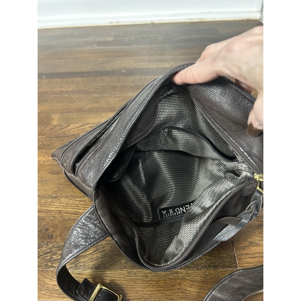 Sven BerkeleyUSA brown Shoulder Leather Bag With Many Different Compartments - Picture 15 of 16